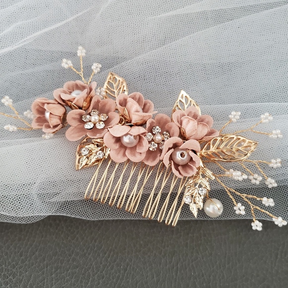 3pcs bridal  Flower Comb Pin hairpiece event gala main image 4